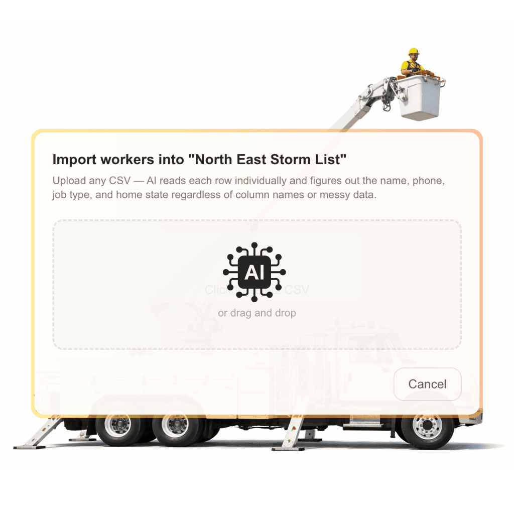 AI-assisted worker list import